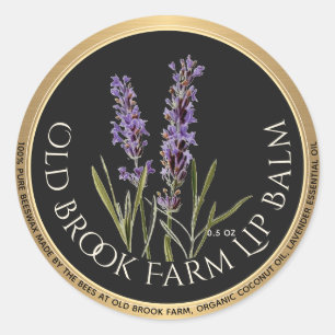 Lavender Beeswax Lip Balm Classic Round Sticker