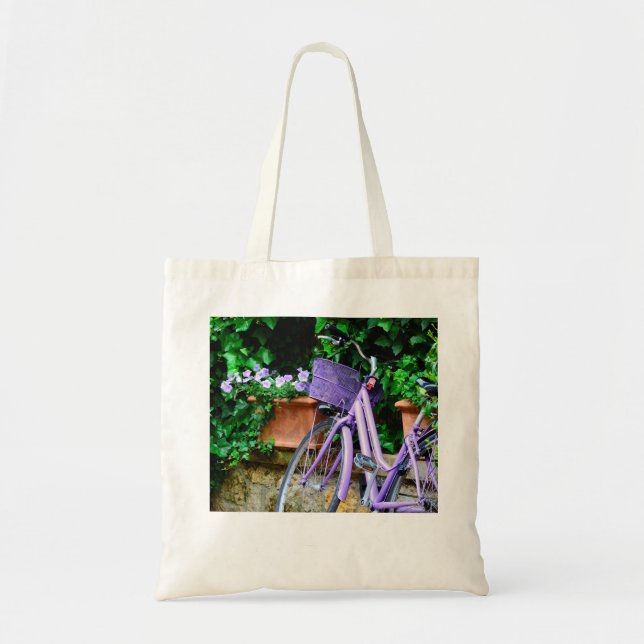 Lavender Bicycle Tote Bag (Front)