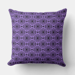 Lavender Black Flower Seamless Pattern Throw Pillow