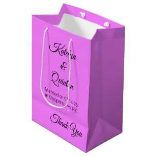 Lavender & Black in Elegance:  Wedding Medium Gift Bag