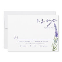 Lavender Bliss Elegant Watercolor Wedding RSVP 