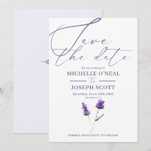 Lavender Bliss Elegant Watercolor Wedding Save The Date