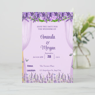 Lavender Bliss Save The Date Customizable Card