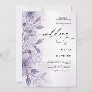 Lavender Bloom Flourish Wedding Invitation