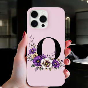 Lavender Bloom : Monogrammed Initial 'O' iPhone 16 Pro Max Case