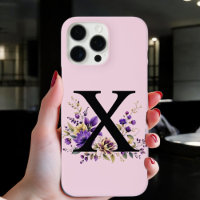 Lavender Bloom : Monogrammed Initial 'X' 