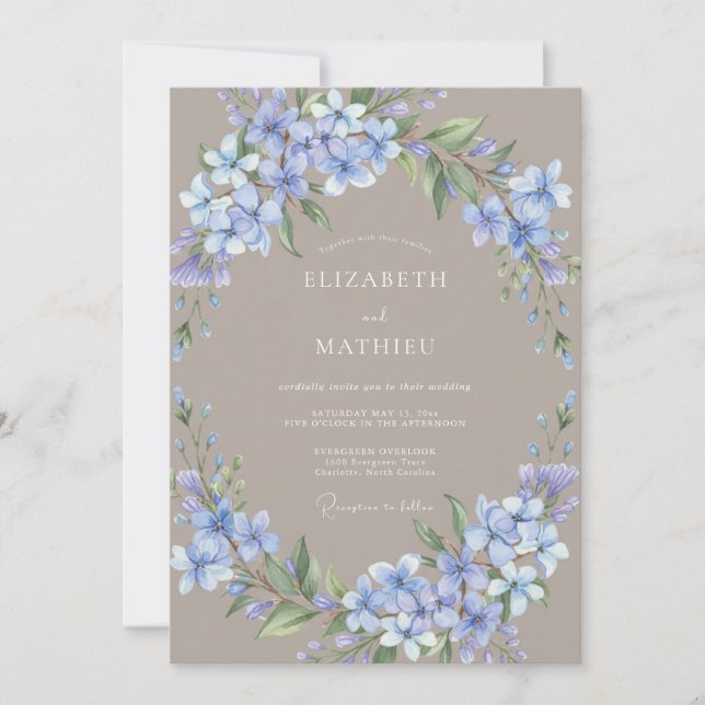Lavender Bloom Romantic Flourish Wedding Invitation (Front)
