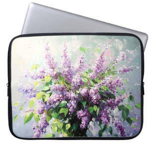 Lavender Blooming Lilac Bouquet Laptop Sleeve