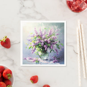 Lavender Blooming Lilac Bouquet Napkin
