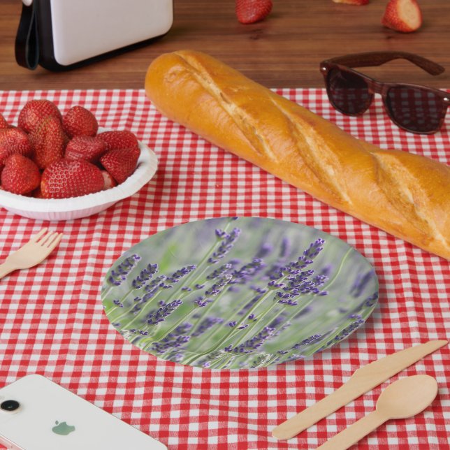 Lavender Blooms Floral Paper Plate (Picnic)
