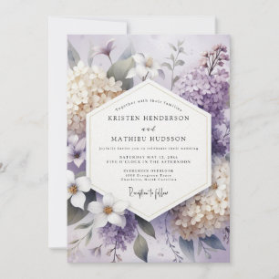 Lavender Blossom Floral Wedding Invitation