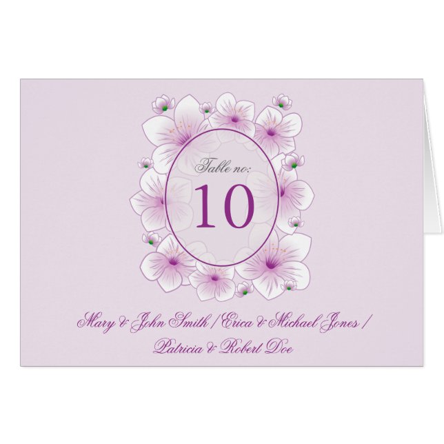Lavender Blossom Flowers Romantic Table Place Card (Front Horizontal)