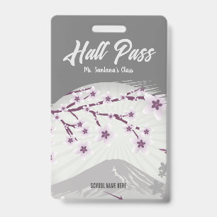 Lavender Blossom Hall Pass Badge