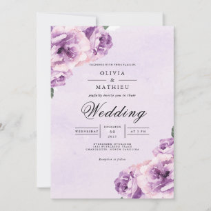 Lavender Blossom Romantic Wedding Invitation