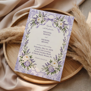 Lavender Blossoms Framed in Romance Invitation