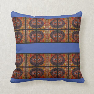 Lavender Blue Accent Ethiopian Traditional  Throw  Pillow