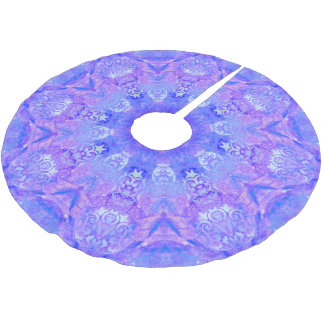 Lavender Blue and Snow Pattern Brushed Polyester Tree Skirt