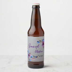 Lavender Blue Beer Bottle Label