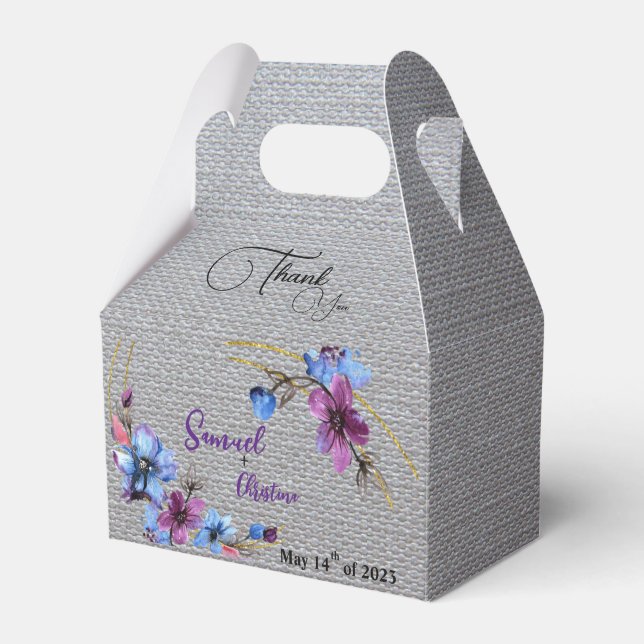 lavender Blue Favor Box (Front Side)