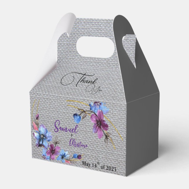 lavender Blue Favor Box (Front Side)