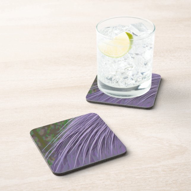 Lavender Blue Feathers Coaster (Right Side)
