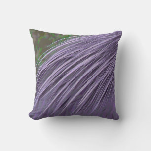 Lavender Blue Feathers Throw Pillow