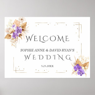 Lavender Blue Flowers or Mariage Affiche de bienve