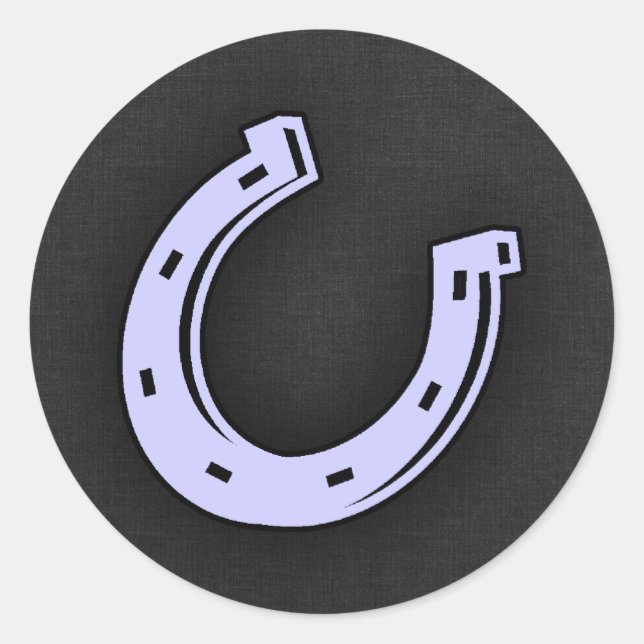 Lavender Blue Horseshoe Classic Round Sticker (Front)