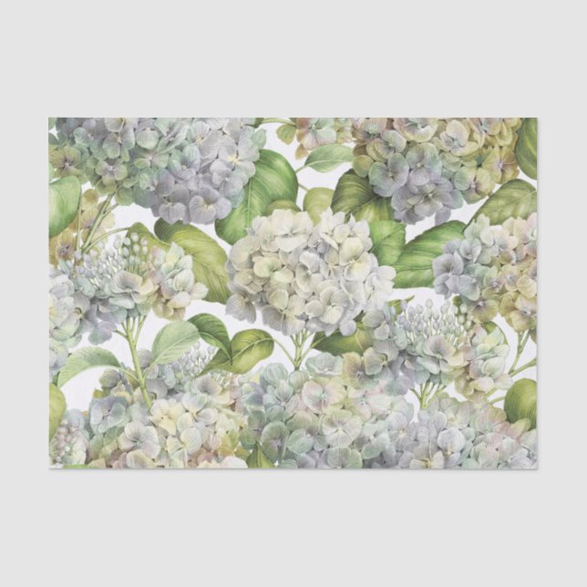Lavender Blue Hydrangea Floral Tissue Paper (Front)