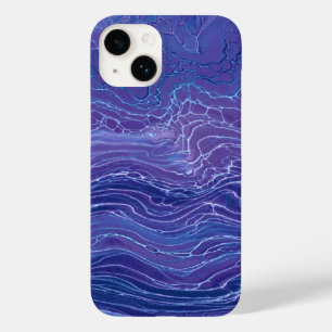 Lavender Blue Lace Marble Acrylic Abstraction Case-Mate iPhone 14 Case