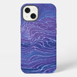 Lavender Blue Lace Marble Acrylic Abstraction  iPhone 13 Case
