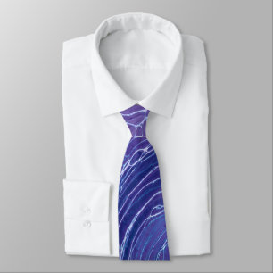 Lavender Blue Lace Marble Acrylic Abstraction  Tie