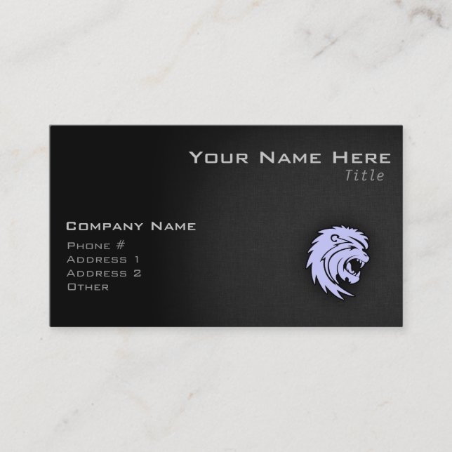 Lavender Blue Leo Lion Business Card (Front)
