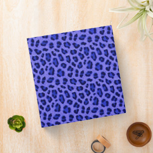 Lavender Blue Leopard Animal Print Skin Pattern  Binder