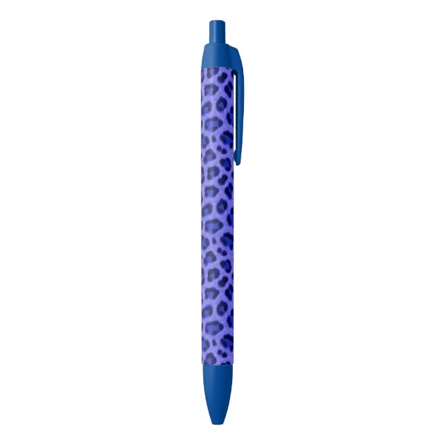 Lavender Blue Leopard Animal Print Skin Pattern  Ink Pen (Bottom (Vertical))