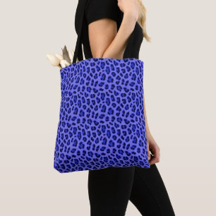 Lavender Blue Leopard Animal Print Skin Pattern  Tote Bag