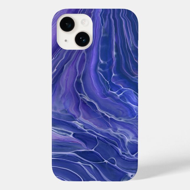 Lavender Blue Marble Acrylic Abstract Case-Mate iPhone Case (Back)