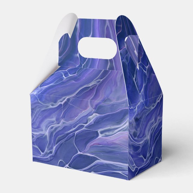 Lavender Blue Marble Acrylic Abstract Favor Box (Front Side)