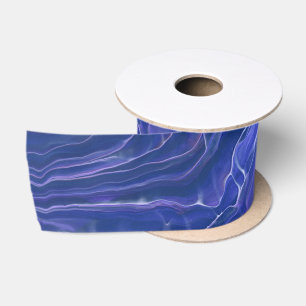 Lavender Blue Marble Acrylic Abstract Satin Ribbon