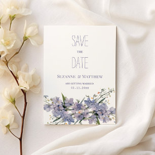 Lavender blue pink mint wildflowers Save the Date Invitation
