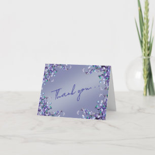 Lavender Blue Spring Lilac Florals Thank You Card