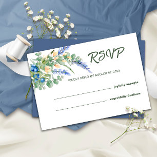 Lavender Blueberry Rustic RSVP Wedding Card