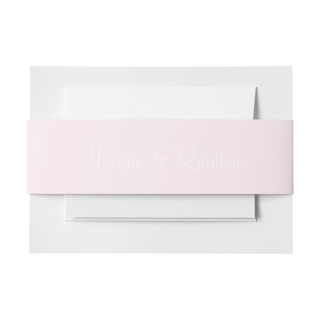 Lavender Blush Durable Complementary Colour Invitation Belly Band (Front Example)