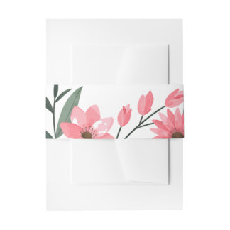 Lavender Blush Floral Wedding Belly Band Invitation Belly Band