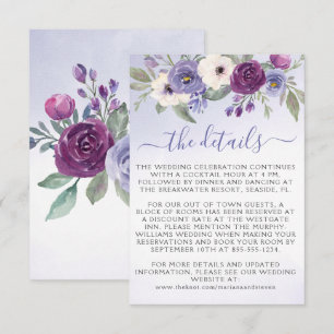 Lavender Blush Watercolor Floral Wedding Enclosure Card