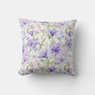Lavender Blush Watercolor Throw Pillow