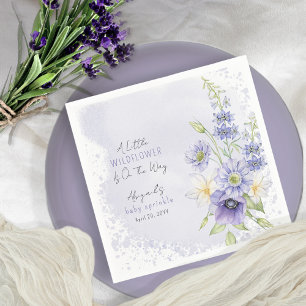 Lavender Boho A Little Wildflower Baby Sprinkle Napkin
