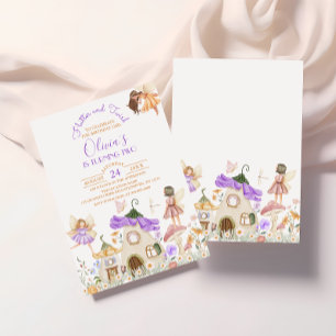 Lavender Boho Wildflower Fairy Birthday Invitation
