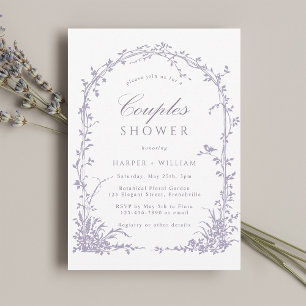 Lavender Botanical Arch Garden Couples Shower Invitation