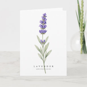 Lavender Botanical Art Symbol of Devotion and Calm Card